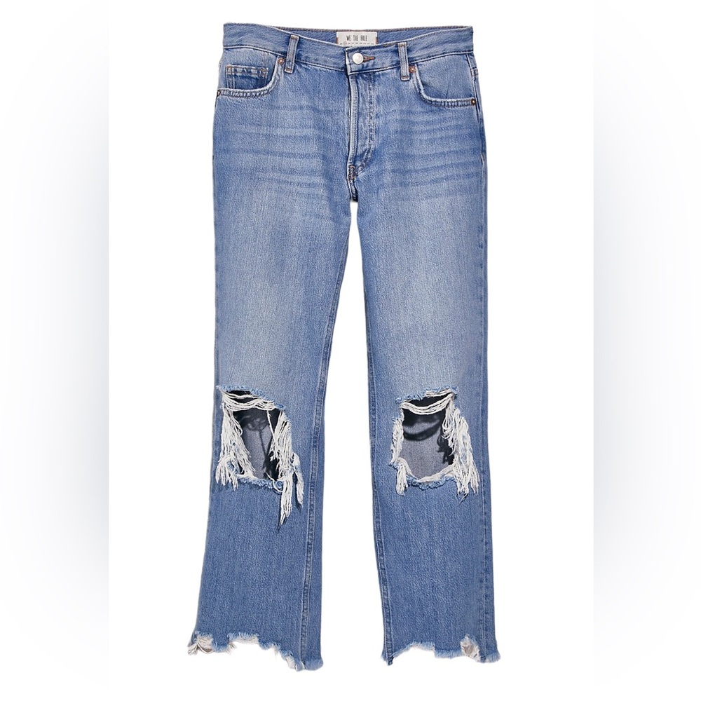 NWT Free People Maggie Mid-Rise Straight-Leg Jeans - Picture 3 of 12